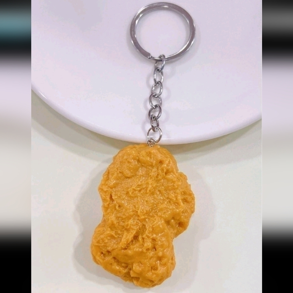 Nugget keychain mini funny bag purse charm for gift silver acrilic hanging decor